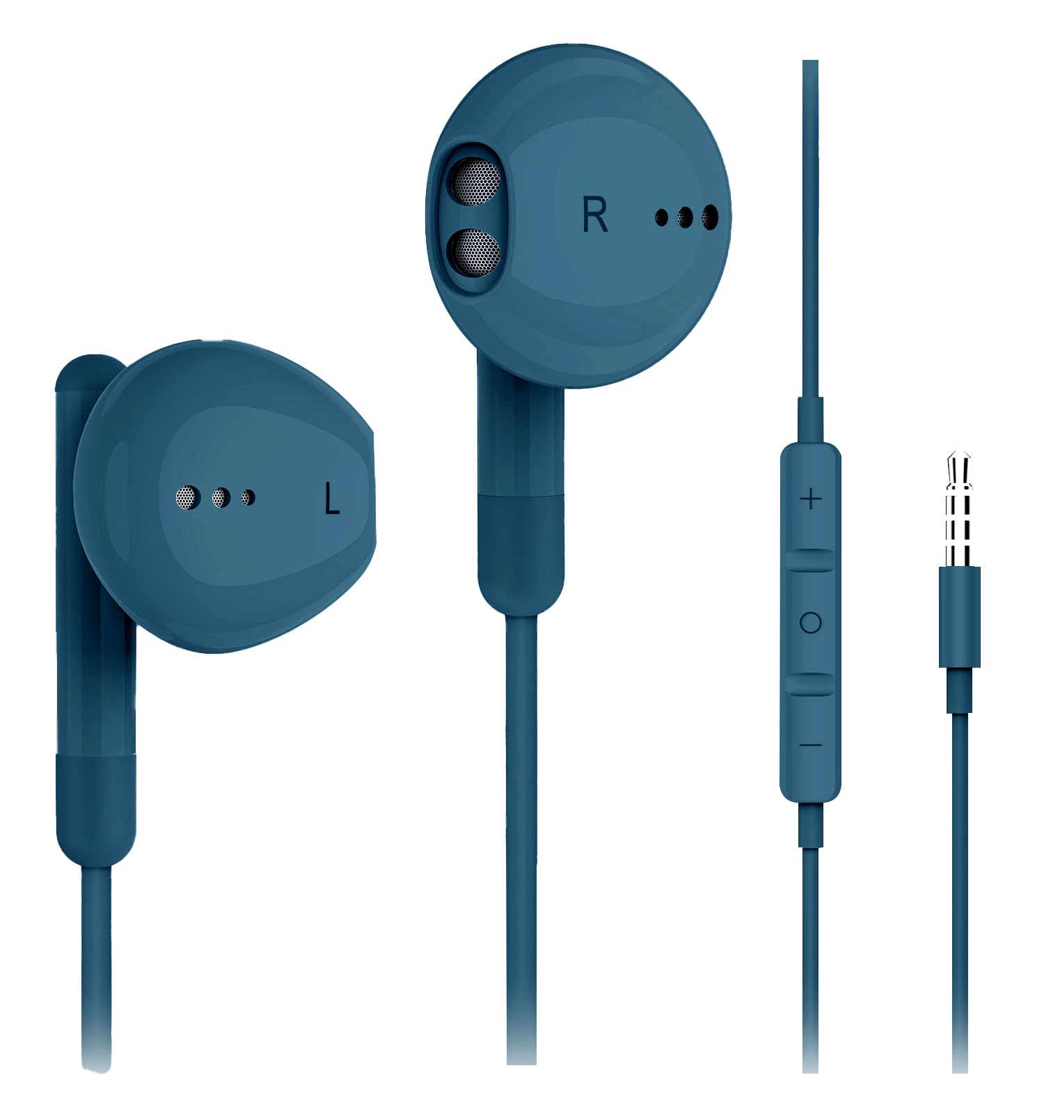 Kimwood Wired Earbuds with Microphone, Wired Earphones in-Ear Headphones HiFi Stereo, Powerful Bass and Crystal Clear Audio, Compatible with iPhone, Android, Computer Most with 3.5mm Jack(Blue)