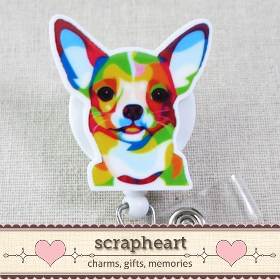 Dog Badge Reel, Chihuahua Nurse Badge Reel, Funny Animal ID Holder, Cute Chihuahua Puppy ID Badge Clip, Vet Tech Veterinarian Badge