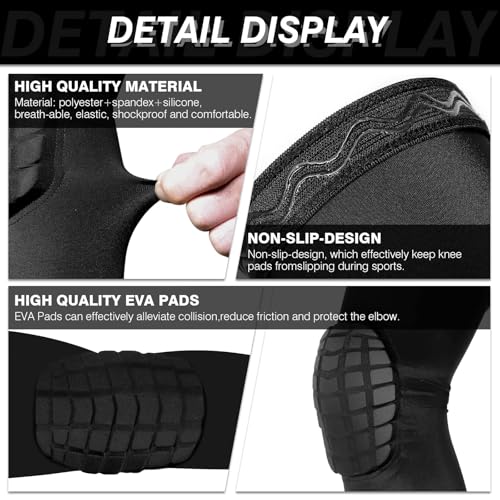 AceList 2PCS Elbow Pads with Padded Compression Shield Shape Arm Sleeves for Protection - Suitable for Basketball, Volleyball