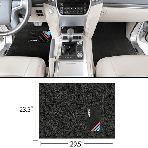 TISHIJIE Floor Mats for Cars, Trimmable Design All Weather Floor Mats, Universal Fit Automotive Floor Mats for Cars Trucks SUVs, Car Mats Front Mats 2PC (Black)