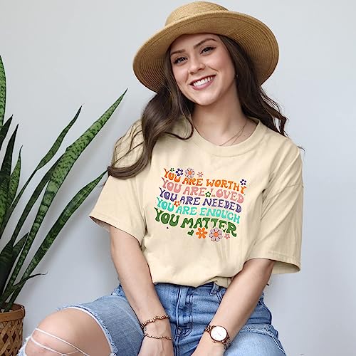 You Matter Shirt Women Teacher Inspirational Tee Top Mental Health Awareness Shirt Black-a