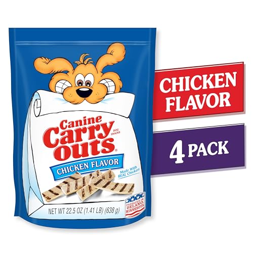 Canine Carry Outs Dog Treats, Chicken Flavor, 22.5 Ounce (Pack of 4), Made with Real Chicken