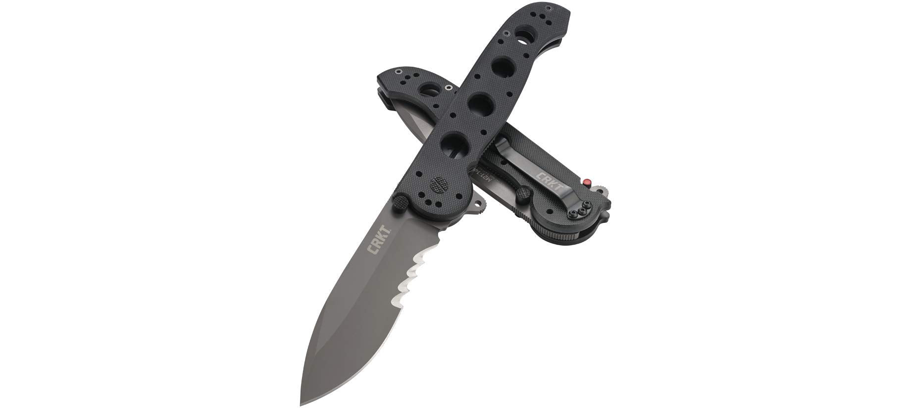 CRKT M21-14G EDC Folding Pocket Knife: Everyday Carry, Black Serrated Edge Blade, Veff Serrations, Automated Liner Safety, G10 Handle, Reversible Pocket Clip