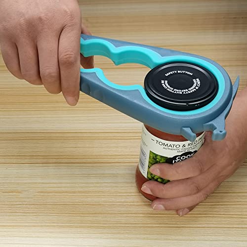 Otstar Latest Jar Opener for Seniors with Arthritis, Weak Hands, 5 in 1 Bottle Opener Tool with Rubber Jar Gripper Pad and Corkscrew Wine Opener