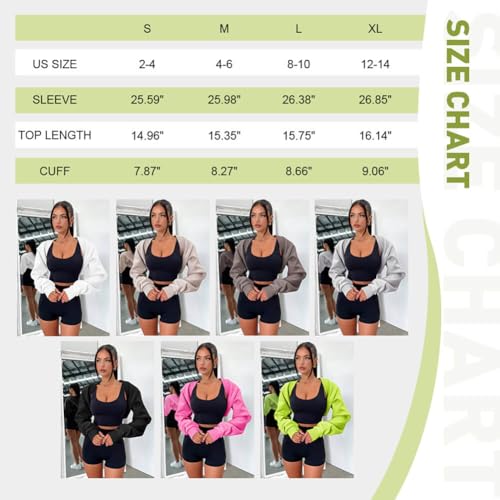 Zwurew Shrugs for Women Long Sleeve with Thumb Hole Bolero Shrug Sage Bolero Sweater for Women Arm Covers