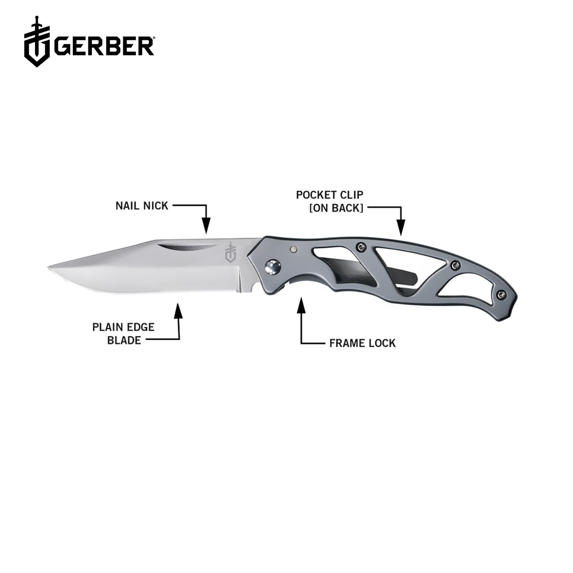 Gerber Gear Paraframe Mini Pocket Knife, 2.2" Fine Edge Small EDC Folding Knife with Safety Lock for Everyday Carry, Gifts for Men, Stainless Steel