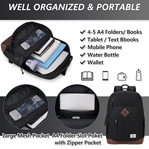 VX VONXURY Backpack for Men Women,Lightweight Bookbag with Mulitiple Pockets,Classical Water Resistant Travel Backpack