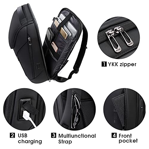 BANGE Business Smart Backpack Waterproof fit 15.6 Inch Laptop Backpack with USB Charging Port,Travel Durable Backpack