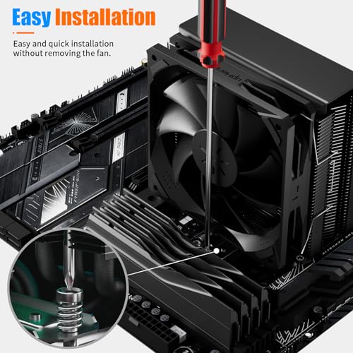 upHere P4K CPU Air Cooler 6mm x 4 Copper Heat Pipes CPU Cooler with 120mm Fan PWM 1800RPM 77.93CFM for Intel LGA 2011/2066 (Mainboard X79/X99)/1700/1200/1150/1121/1155/1156/1366/AMD AM5/AM4