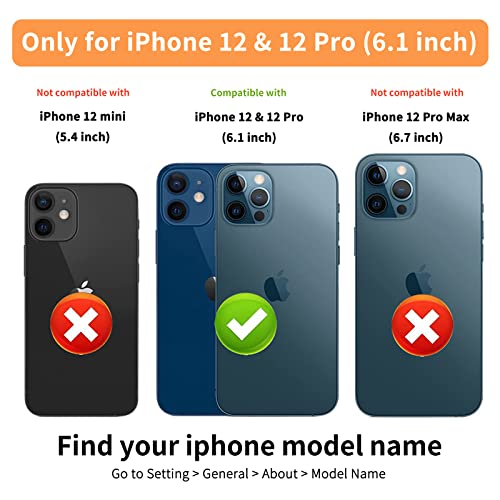 Anyisposs Phone Case for iPhone 12 Pro iPhone 12 Wallet Case 6.1 inch with Tempered Glass Screen Protector Card Holder Slots Stand Cover Leather Flip Cases iPhone12pro 5G i 12s iPhone12 12pro Men Blue