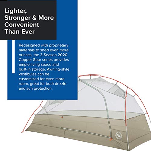Big Agnes Copper Spur HV UL Backpacking Tent, 4 Person (Orange)
