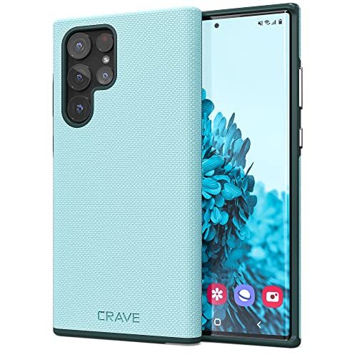 Crave Dual Guard for Samsung Galaxy S22 Ultra Case, Shockproof Protection Dual Layer Case for Samsung Galaxy S22 Ultra, S22 Ultra 5G - Aqua