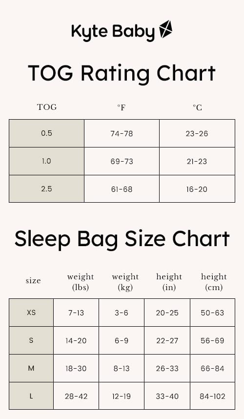KYTE BABY Unisex Rayon Made From Bamboo Sleep Bag for Babies and Toddlers, 1.0 Tog (X-Small, Blush)