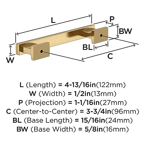 Amerock 10BX37092CZ | Champagne Bronze Cabinet Pull | 5-1/16 inch (128mm) Center-to-Center | 30 Pack | Triomphe | Furniture Hardware