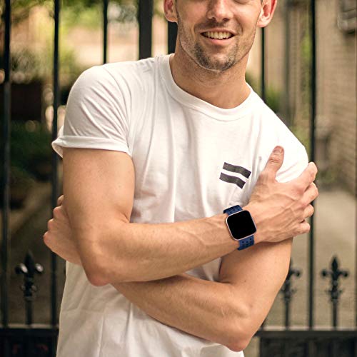 GEAK Compatible with Fitbit Versa 2 Bands for Women Men, Soft Silicone Sport Bands for Fitbit Versa 2/Fitbit Versa Lite SE/Fitbit Versa Smart Watch, Small Navy Blue