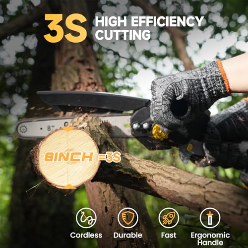 Mini Chainsaw Cordless For Dewalt 20V Max Battery, 8-inch Pruning Chainsaw With 2024 Upgrade Brushless Motor, Portable Power Mini Chainsaw For Garden, Household, Tree Branches (Battery Not Include)