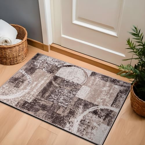 Rugshop Contemporary Abstract Circle Design Soft Area Rug 5'3" x 7'3" Gray