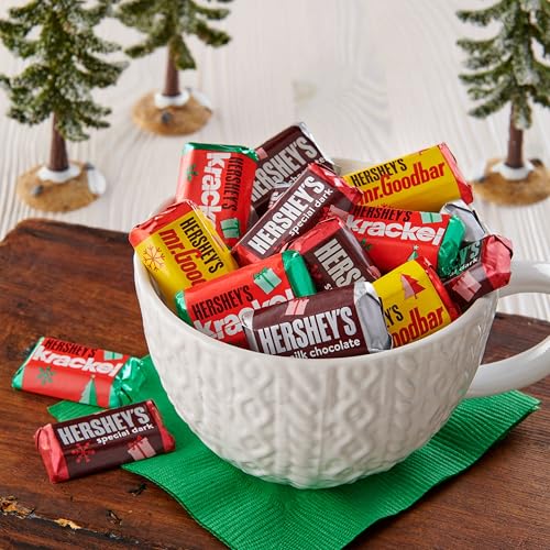 HERSHEY'S Miniatures Assorted Chocolate, Christmas Stocking Stuffer Candy Bag, 9.9 oz