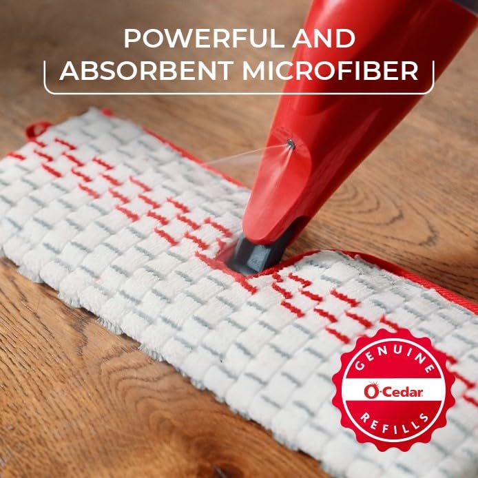 O-Cedar ProMist MAX Spray Mop Head Replacement | Machine Washable | Reusable | Microfiber Refill | Removes 99% of Bacteria