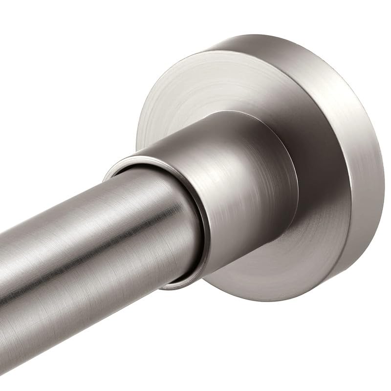 BRIOFOX Shower Curtain Rod Adjustable 32-47 Inch, Spring Tension Shower Rod No Drilling Non Slip, Nickel