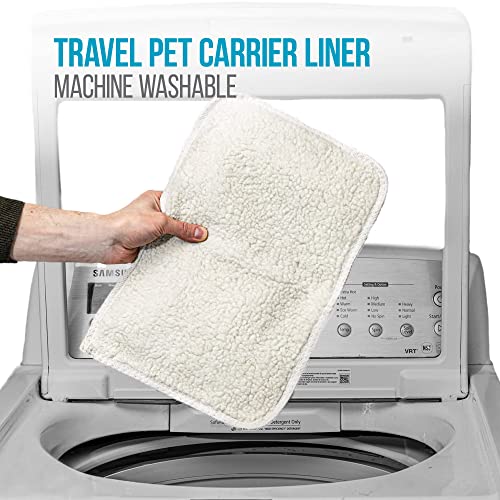 Sherpa 2-Pack Replacement Liners for Travel Pet Carriers - Soft & Absorbent, Waterproof Backing, Machine Washable - White, Large