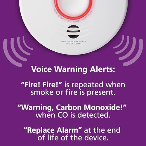 Kidde Smart Smoke & Carbon Monoxide Detector, WiFi, Alexa Compatible Device, Hardwired w/Battery Backup, Voice & App Alerts, 2 Pack