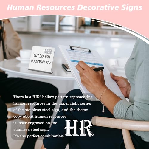 HR Gifts Funny Office Desk Decor Gifts for Women Men Coworker, I'm Not Like Regular HR I'm Cool HR Home Office Desk Shelf Decorative Sign, DSC13