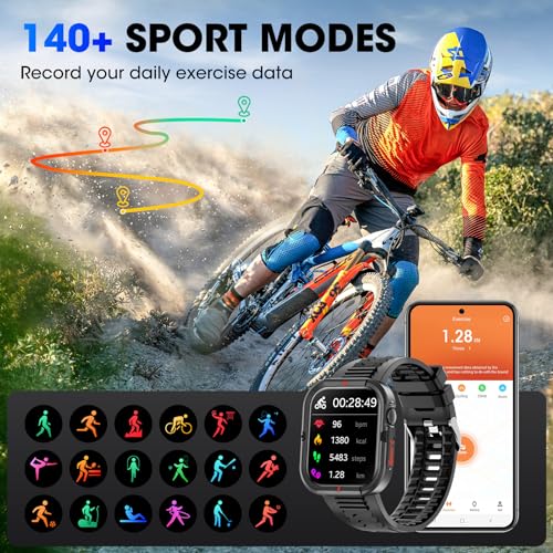 Smart Watch for Men Women 𝟐𝟎𝟐𝟒 𝐔𝐩𝐠𝐫𝐚𝐝𝐞𝐝 Bluetooth Call 1.85"Fitness Tracker Smartwatch for iOS Andriod Phones with Step/Heart Rate/Sleep Monitor,Complimentary Sporty Watch Case and Band