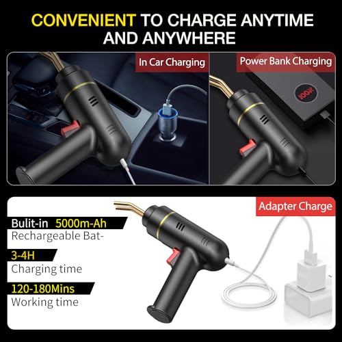 200W Cordless Plastic Welder, Plastic Welding Kit with 1200PCS Hot Stapler, USB Rechargeable Plastic Welder Gun with 5000mAh Battery, Plastic Weld Bumper Repair Kit for Most Plastic Repair