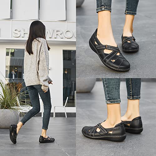 TERRIKAT Women's Casual Mint Loafers Cute Slip On Comfort Walking Flats Leather Driving Moccasins Fashion Closed Toe Boat Shoes 10.5 M US 1308-Bhl10.5