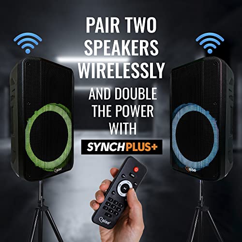 QAISE Portable Bluetooth Speaker & Karaoke Machine - Portable PA System with Wireless Mic, Professional Dual 12” Subwoofer with Lights, 7h Play time, 6000 Watts Peak Power - SonicBoomer X Douze