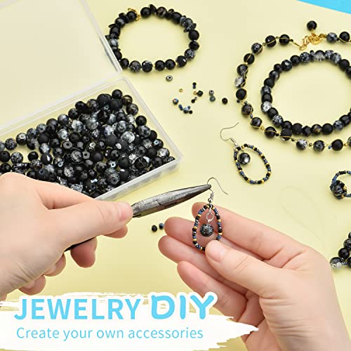 Glass Beads for Jewelry Making, 900pcs Red Beads Jewelry Making kit, 8mm Round Assorted Beads with Bicone Beads and Seed Beads for Bracelet Making