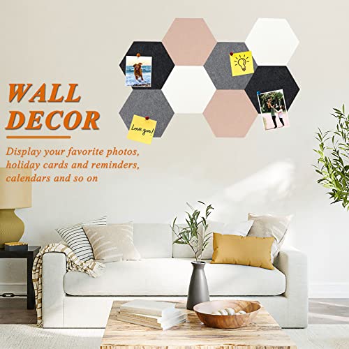 HULAVO 8Pcs Rectangle Felt Cork Board Bar Strips with 35 Pushpins, Self-Adhesive Bulletin Board Strips for Office School Home Wall Decor Stickers Memos Schedules Photos Display -Gradual Green
