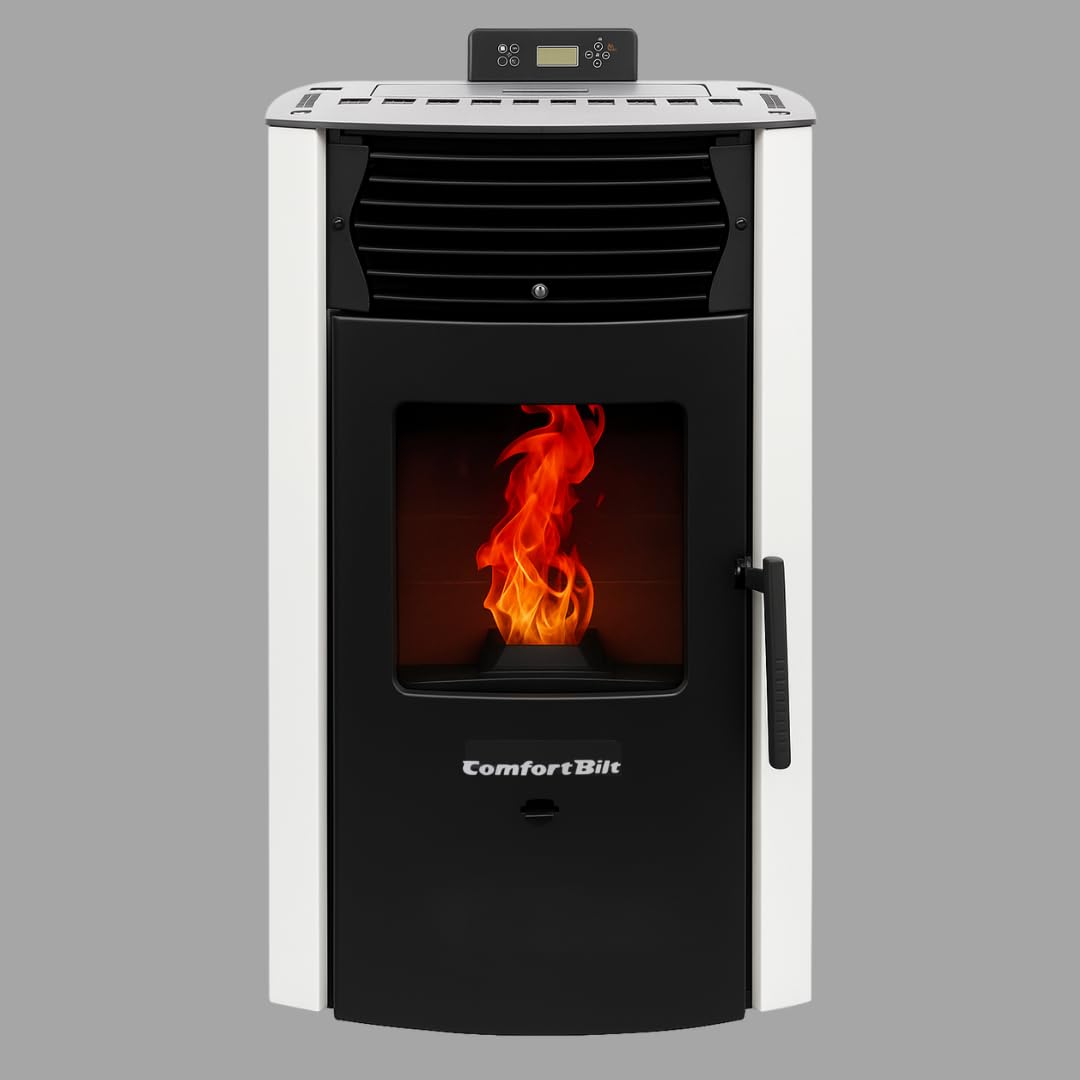 Comfortbilt HP50S Small Wood Pellet Stove Compact Heats 2,200 ft² 47 lb Hopper Arctic White
