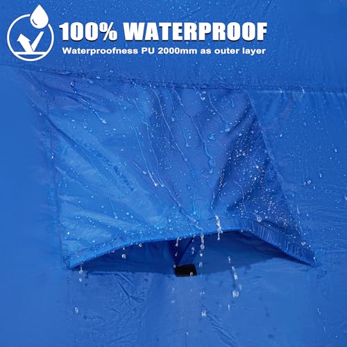 GoHimal Pickup Truck Tent, Waterproof PU2000mm Double Layer for 5.5-6.0 FT Truck Bed, Portable Truck Bed Tent for Camping, Blue