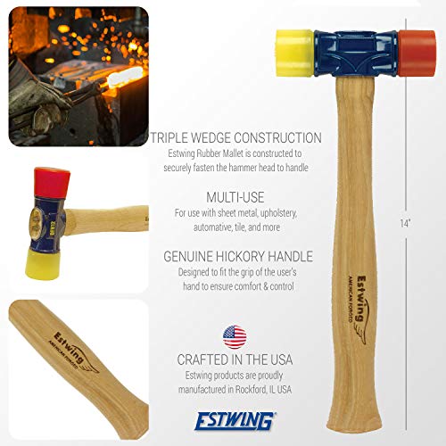 Norske Tools Newly Improved NMAP001 13 inch Laminate Flooring and Siding Cutter & Estwing - DFH-12 Rubber Mallet - 12 oz Double-Face Hammer with Soft/Hard Tips