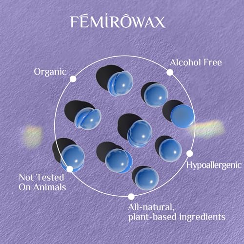 FEMIROWAX Wax Beads, 1lb Hard Wax Beans for Hair Removal Sensitive Skin with Chamomile Formula Waxing Beads for Full Body Brazilian Bikini Face Eyebrow at Home Wax Refill for Women Men