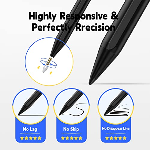 Stylus Pen for iPad with Palm Rejection, Blooding Active Pencil 2nd Generation Compatible with Apple iPad Pro 11/12.9", iPad 10/9/8/7/6th Gen, iPad Mini 5th/6th Gen,iPad Air 3rd/4th/5th Gen-Black