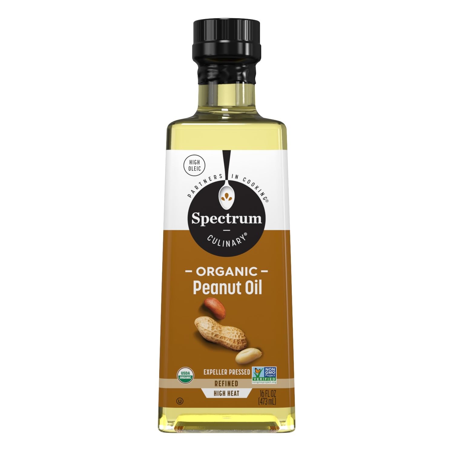 Spectrum Naturals Organic Refined Peanut Oil, 16 Oz