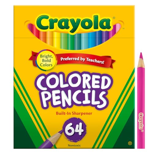 Crayola Mini Colored Pencils (Colors may vary), Coloring Supplies for Kids, 64 Count, Gift