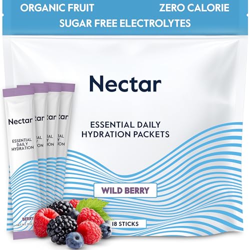Nectar Hydration Packets - Electrolytes Powder Packets - No Sugar or Calories - Organic Fruit Liquid Daily IV Hydrate Packets for Dehydration Relief and Rehydration (Watermelon 30 Pack)