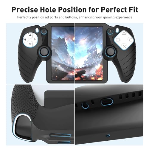 Foluck 3 in 1 Accessoris Set Compatible with Playstation Portal, EVA Carrying Case for PS5 Portal, Soft Silicone Protective Cover, 2 Pack Screen Protector, Ps Portal Accessories