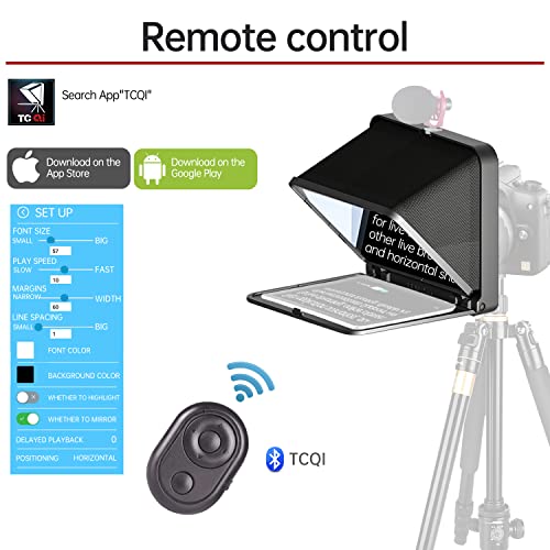 LENSGO Portable Teleprompter for iPad Tablet Smartphone DSLR Camera 7.9'', APP Compatible with iOS & Android System for Online Teaching Vlog Live Streaming Interview (TC7 for phond/ipad/Camera)