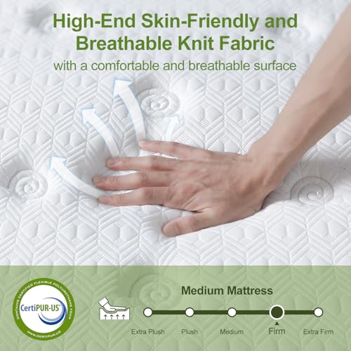 BedStory Queen Mattress, 10 Inch Hybrid Mattress Twin Size in a Box with Gel Memory Foam and Pocket Springs, Medium Firm Mattress, Pressure Relief & Motion Isolation, CertiPUR-Us Certified, No Odor