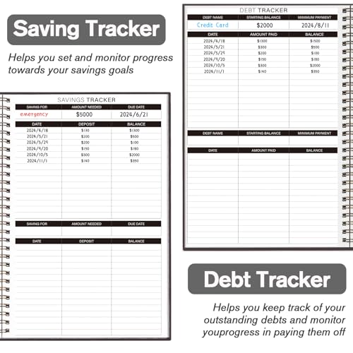 Budget Planner - Monthly Budget Book 2024 with Expense & Bill Tracker - Undated 12 Month Financial Planner/Account Book calendar organizer to Take Control of Your Money