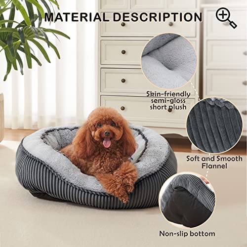 SIWA MARY Dog Beds for Small Medium Large Dogs & Cats. Washable Pet Bed, Orthopedic Dog Sofa Bed, Luxury Wide Side Fancy Design, Soft Calming Sleeping Warming Puppy Bed, Anti-Slip Bottom