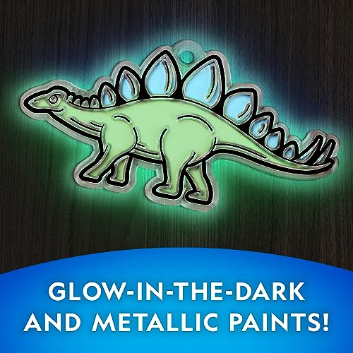 NATIONAL GEOGRAPHIC Kids Stained Glass Kit - Glow in the Dark Dinosaur Toys, Kids Arts and Crafts Set, Window Sun Catchers, Kids Activities, Kids Crafts Ages 4-8, Window Art Craft Kit, Suncatcher Kit