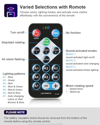 Luditek 2-Pack Sound Activated Party Lights with Remote Control Dj Lighting, Disco Ball Light, Strobe Lamp for Home Room Dance Parties Supplies Birthday Christmas Halloween Party Decorations