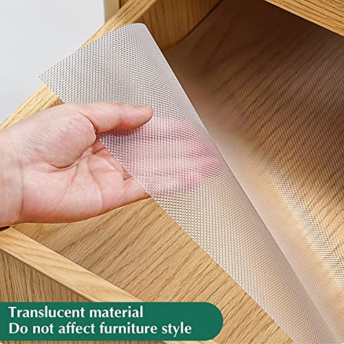 11.8 Inch x 19.6 Feet Shelf Liner Drawer Liner Cabinet Liner: Clear Non-Adhesive Refrigerator Liners for Kitchen Reusable Easy to Clean (11.8 Inch x 19.6 Feet, Clear)