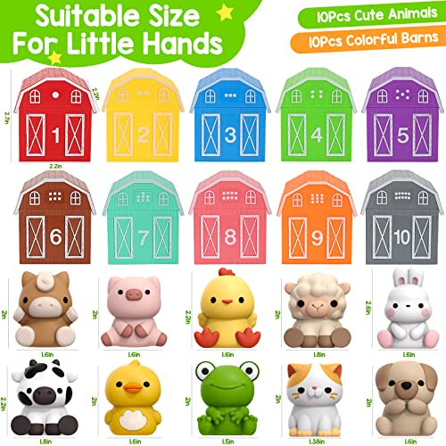 KMUYSL Learning Toys for 1,2,3 Year Old, 20 Pcs Animals Toy, Counting Skill, Color Matching, Fine Motor Game, Christmas Birthday Easter Educational Gift for Baby Toddler Boys Girls Age 12-18 Months